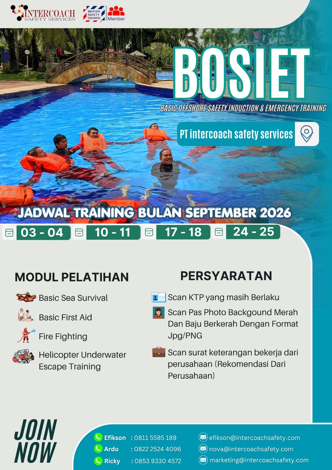 BOSIET (Basic Offshore Safety Induction and Emergency Training)
