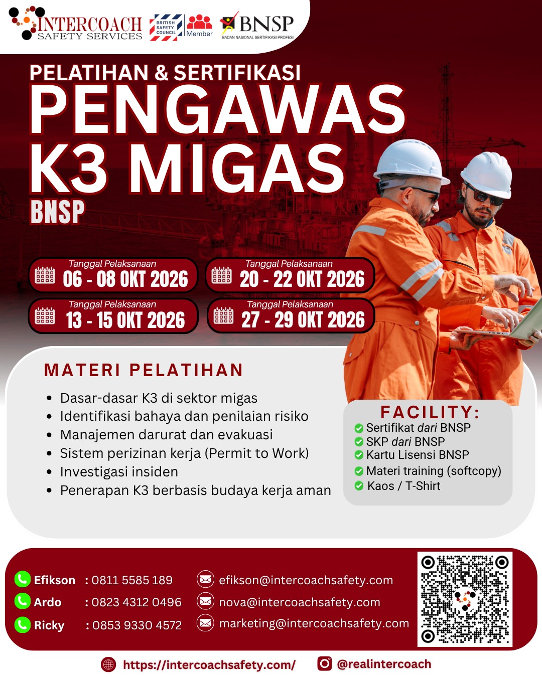 PELATIHAN & SERTIFIKASI BNSP PENGAWAS K3 INDUSTRI MINYAK DAN GAS
